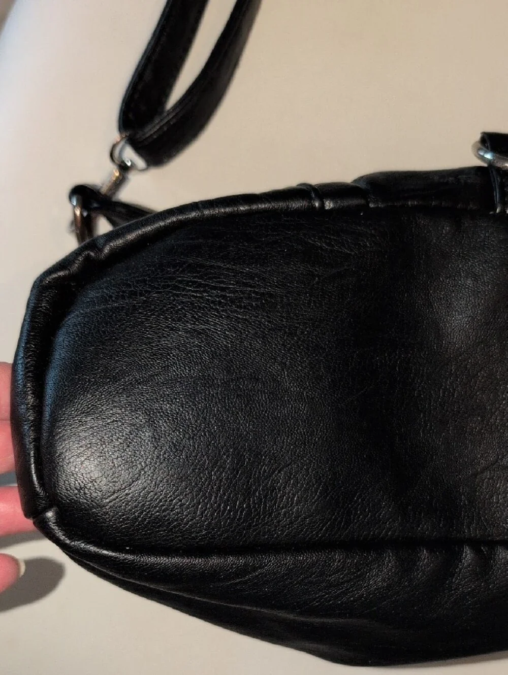 Sam Hadley Black Shoulder Bag with Silver Hardware
